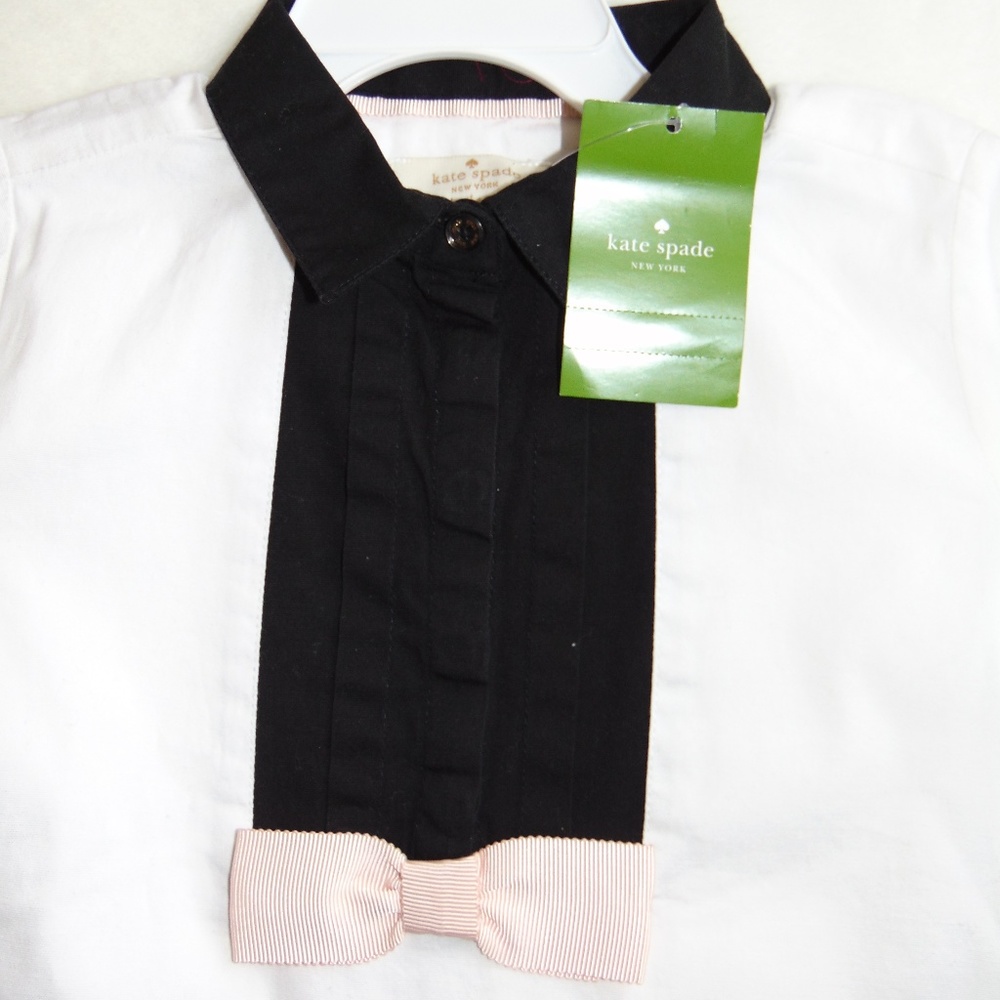 Kate Spade Girl Tuxedo Blouse NWT - Picture 3 of 6
